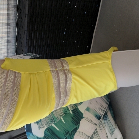 B2PRITY‎ yellow gold one-piece swimsuit New S - Picture 4 of 9